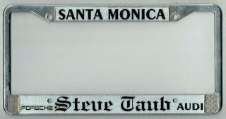 Rare Santa Monica California Steve Taub Porsche Audi Vintage License Plate Frame