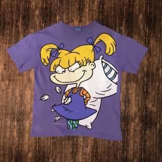 Rare Vintage 1997 Nickelodeon Rugrats Dual Sided Purple Tshirt