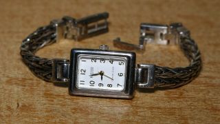 Rare Vintage Ecclissi Sterling Silver Watch Wheat Bracelet Rectangular 3640 925