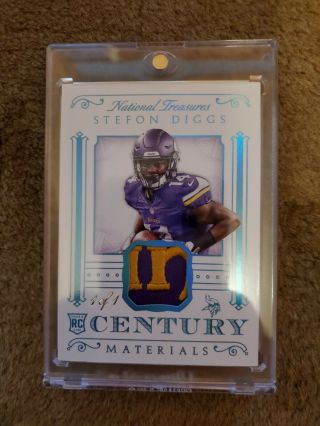 2015 Stefon Diggs National Treasures Rookie Patch Ultra Rare 1 Of 1