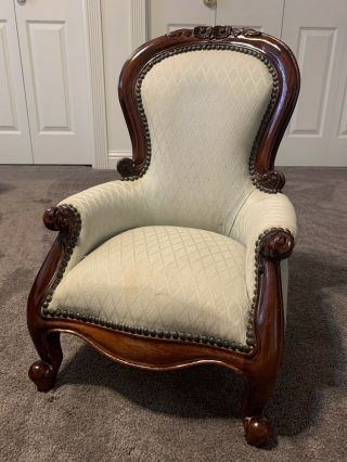 Rare Antique Vintage Victorian Style Art Deco Chair (tiny Collectible)