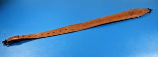 Rare Vintage Red Head Brand Leather Rifle Sling,  Qr Swivels Tooled Deer Game