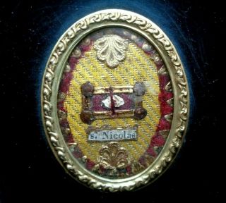 Rare Antique Reliquary With First Class Relic From Saint Nicholas