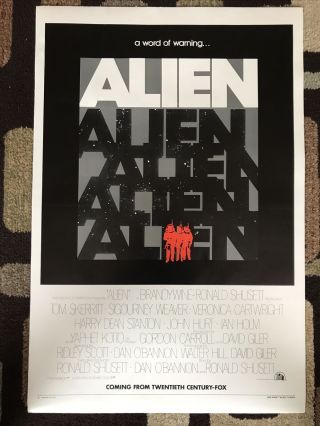 Alien Movie Poster 27x41 U.  S.  Rare Advance One Sheet 1979 Linen Backed