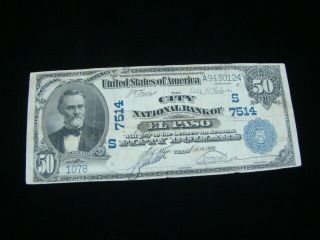 1902 Pb 1904 City National Bank Of El Paso Texas $50.  00 National Banknote Rare