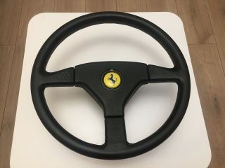 Momo Ghibli 3 Spoke Leather Steering Wheel Ferrari 348 With Hub Rare
