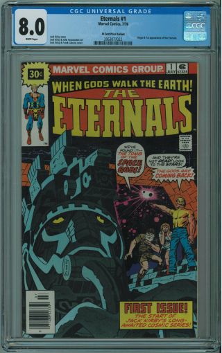 Eternals 1 Cgc 8.  0 Rare 30 Cent Price Variant 1st Eternals White Pages 1976