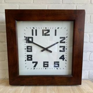 Rare Pottery Barn Vintage Style Wood Frame Wall Clock - Large 18 " - Pre - Owned