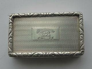 Good Rare Georgian Antique George Iv,  English Silver Snuff Box,  Fortis In Arduis
