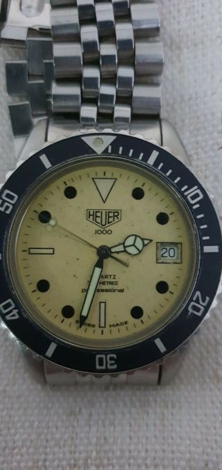 Rare,  Pre Tag,  Vintage Heuer 1000 Professional divers watch 980.  113L 2