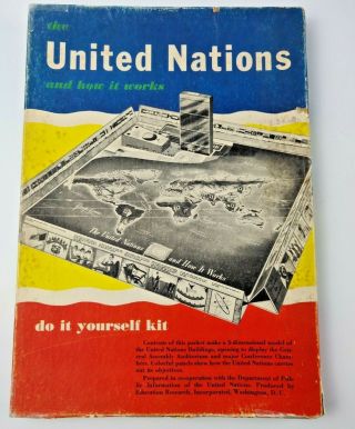 Vintage 1955 United Nation Game Toy Kit 3d Model Buildings Map Rare