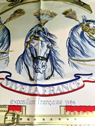 Hermes Scarf Panache & Fantaisie " Vive La France " - Very Rare - Ed.  Spec