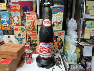 Pepsi Cola Bottle Radio 1949 Store Display 2 Feet Tall Double Dot Rare