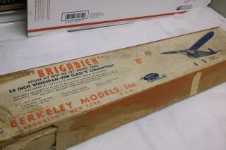 Vintage Rare - Berkeley - - Brigadier - Radio Control Model Airplane Kit See Pi