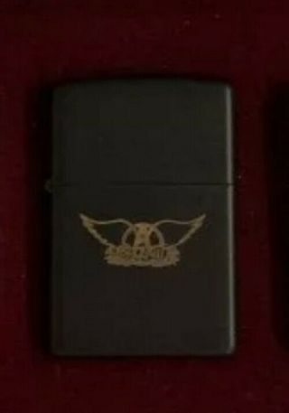 Very Rare Vintage Black Aerosmith Zippo Lighter Old Stock