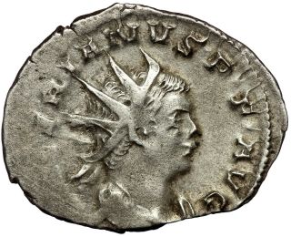 Roman Silver Coin Antoninianus Valerian I Deo Volkanoi (ric 5) 2,  61g 21mm Rare