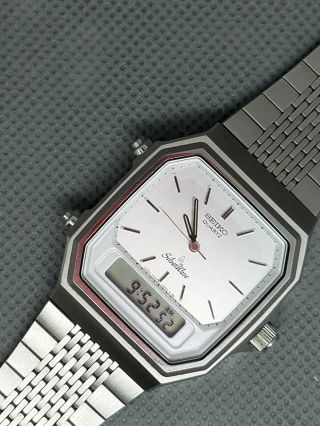 Rare Seiko Vintage Digital Watch Bond Era 80s Retro Silverwave 1983 H449 - 5020