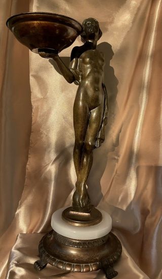 Art Deco Nude Woman Statue Lamp & Ashtray Nuart Frankart Style 1930’s Rare