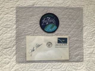 John Glenn Nasa Mercury Astronaut Rare Signed Autograph Fdc Vintage Patch 1962