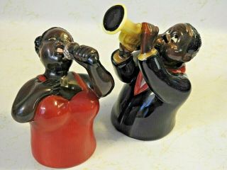 Rare African American Vintage/antique Salt & Peppers Shakers - Hand Painted -