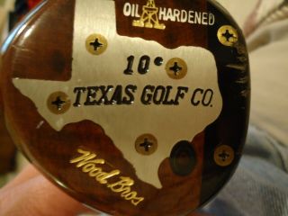 Wood Bros Texas Golf Co.  10 Oil Hardened Persimmon Driver Texan Rare