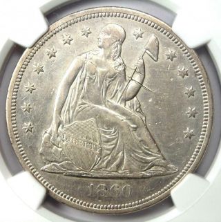 1860 - O Seated Liberty Silver Dollar $1 - Ngc Au Details - Rare Early Coin