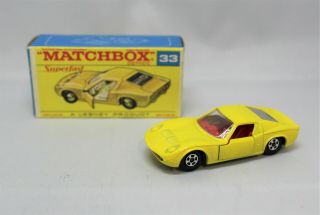 Matchbox Lesney Superfast No33 Lamborghini Miura " V Rare Yellow With F1 Box "