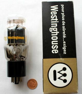 Westinghouse 422a Vacuum Tube With Box - Rare Nos Black Plate Angled