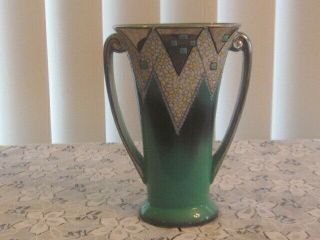 Vintage Art Deco Noritake Vase Hand Painted Ex Rare