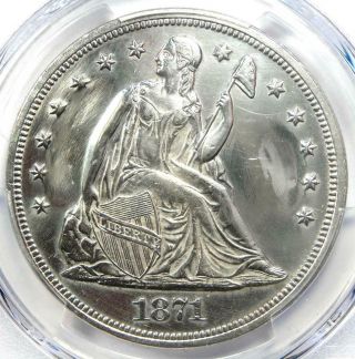 1871 Seated Liberty Silver Dollar $1 - Pcgs Au Details - Rare Early Coin