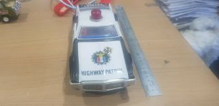 VERY EARLY LARGE TIN TOY BATTERY REMOTE POWERED HIGHWAY PATROL CAR RARE FIND 2