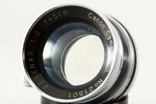 Very Rare Canon Serenar 5cm 50mm F/2 Leica Ltm 39 Lens,  For Canon Sii,  2150