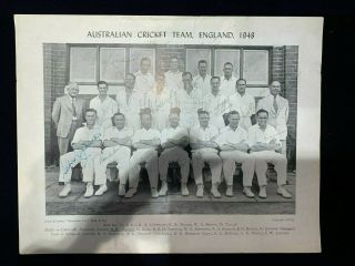 Team Photo Australia Ashes 1948 Originally Signed By 18,  V.  Rare
