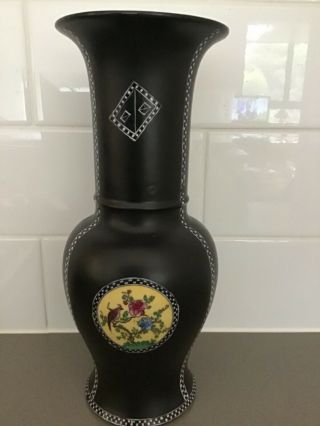 Carlton Ware Wiltshaw & Robinson Bird And Chequered Border Vase 1918 - 22 Rare