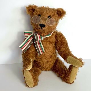 Rare Mohair Jointed Teddy Bear Carrousel By Michaud The Old Man W Spectacles