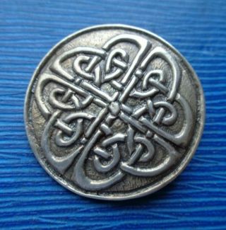 Rare Stg.  Silver Celtic Shield Brooch - Celtic Art Industries / A.  Ritchie 1960s