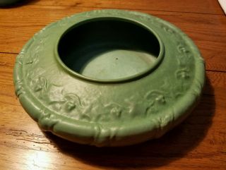 Rare Teco 136 10 " Bowl By Fritz Albert - Green Glaze