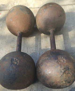 Tennessee Globes Rare 90 Lb Globe Dumbbells Vintage Dumbells