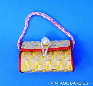 Rare Japanese Exclusive Barbie Doll Straw Purse Minty Vintage 1960 