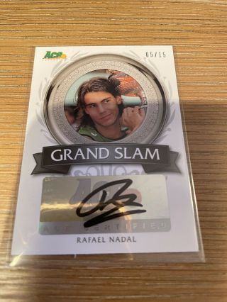 2013 Ace Authentics.  Rafa Nadal Auto.  Grand Slam.  Rare.  5/15