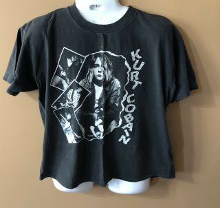 Vintage 90’s Nirvana Kurt Cobain Memorial Shirt Distressed Rare -