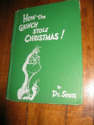 Dr Seuss 1957 How The Grinch Stole Christmas Book Rare Green Cover 1rst Edition