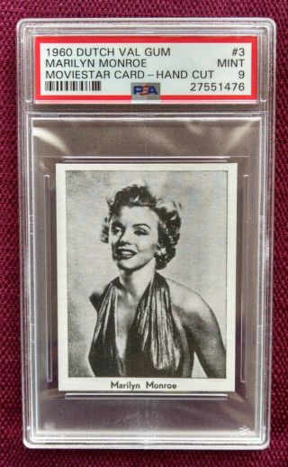 1960 Dutch Val Gum Movie Star 3 Marilyn Monroe Psa 9 Rare Film Stars Norma Jean