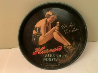 Rare Harvard Ales And Beer Porter Tray Girl In Swimsuit Rare