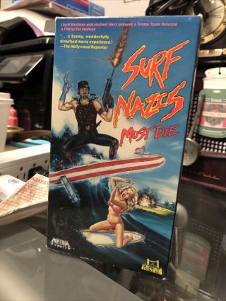 Rare Surf Nazis Must Die Limited Edition Big Box Vhs Cult Classic