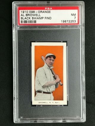 1910 E98 " Set Of 30 " - Al Bridwell (rare Orange) - Psa 7 Black Swamp Find