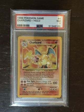 Psa 7 N.  Pokémon Tcg Base Unlimited Charizard Holo Rare 4/102 Vintage Wotc