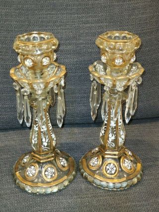 Vintage Baccarat Candelabras Ca 1920 - 1949 Extremely Rare.  Made In France.