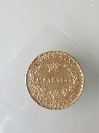 Sydney Old Gold Sovereign,  Rare 1863 Australian,  8 Grams Gold