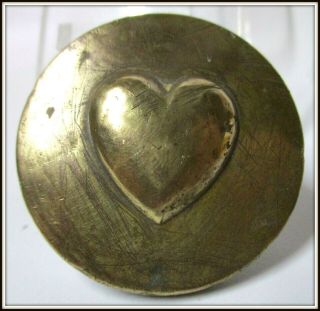 Rare Antique Civil War Military Bridle Brass Heart Bridle Rosette Well